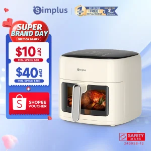 Simplus 13-in-1 Air Fryer | 6.5L | Fry, Grill, Bake...++ | Up to 90% Less Fat | Touch Screen | Visible Window KQZG018