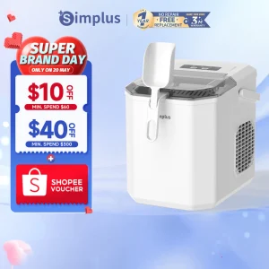 Simplus Ice Maker | 12kg Homemade Ice Cubes | 24h Reservation | Auto Self-Cleaning Function ZBJH001