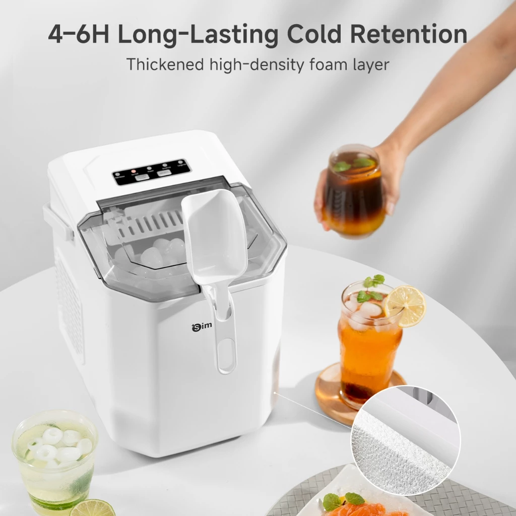 Simplus Ice Maker | 12kg Homemade Ice Cubes | 24h Reservation | Auto Self-Cleaning Function ZBJH001 - Image 3