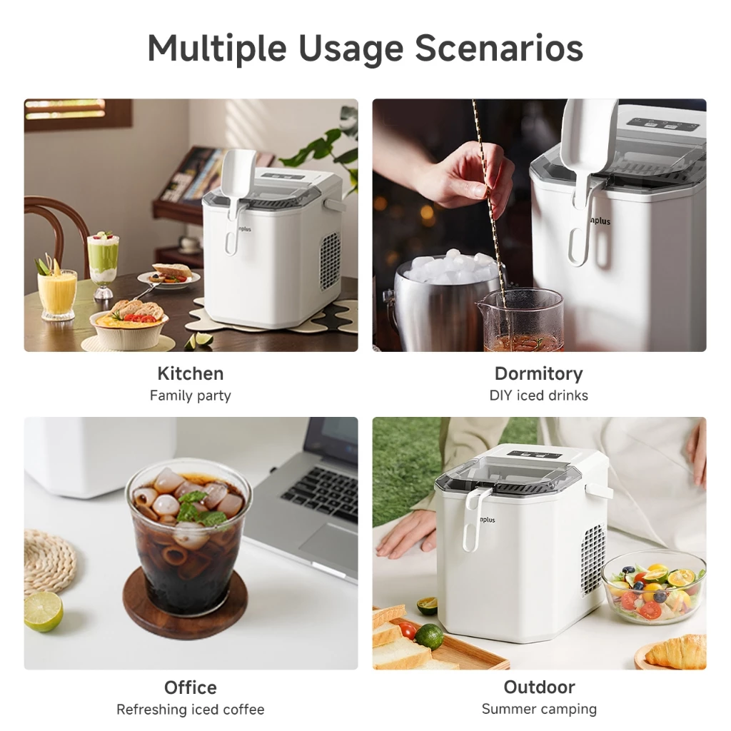 Simplus Ice Maker | 12kg Homemade Ice Cubes | 24h Reservation | Auto Self-Cleaning Function ZBJH001 - Image 5