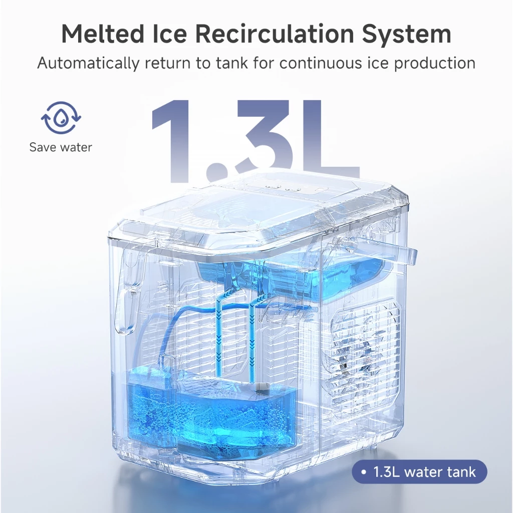 Simplus Ice Maker | 12kg Homemade Ice Cubes | 24h Reservation | Auto Self-Cleaning Function ZBJH001 - Image 7