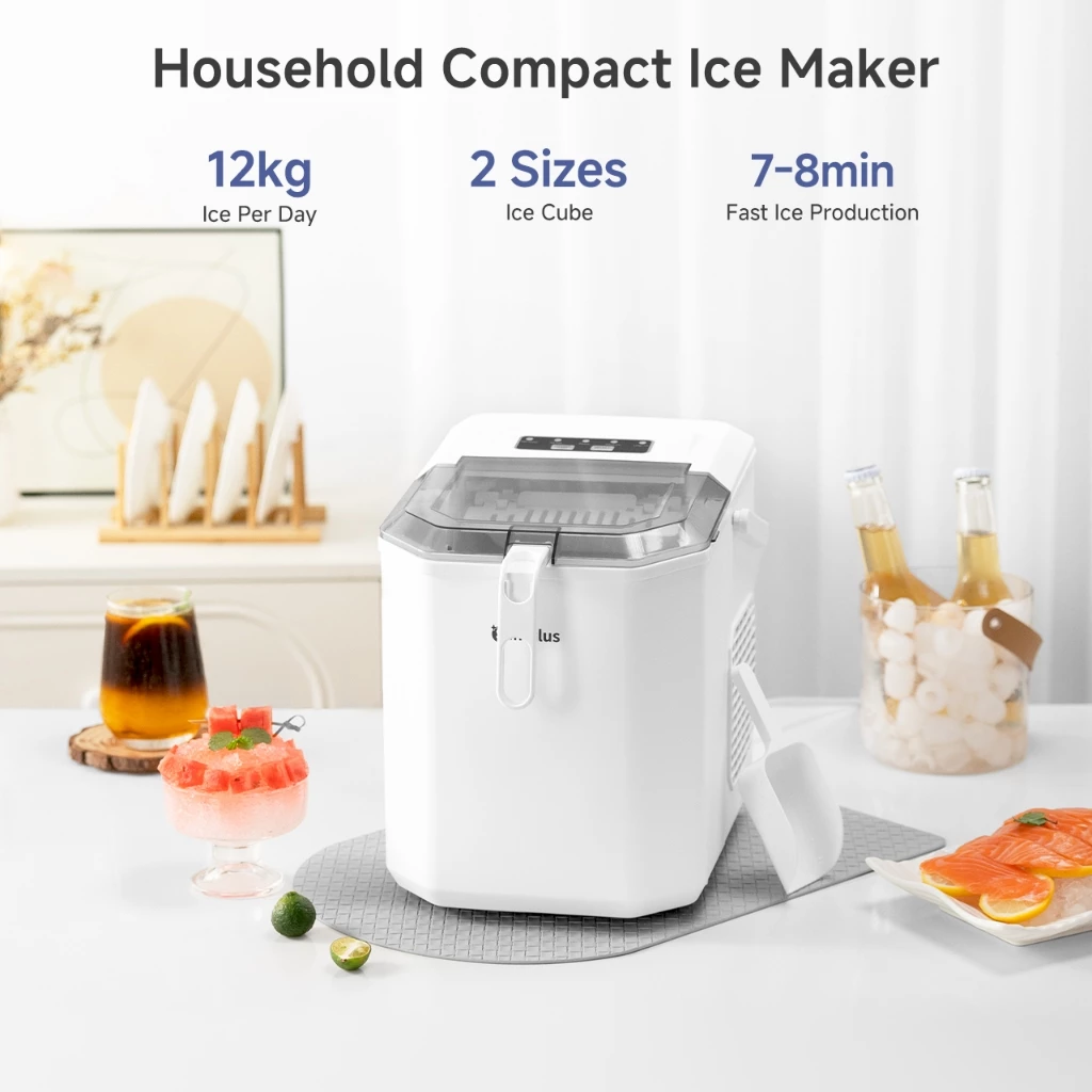 Simplus Ice Maker | 12kg Homemade Ice Cubes | 24h Reservation | Auto Self-Cleaning Function ZBJH001 - Image 9